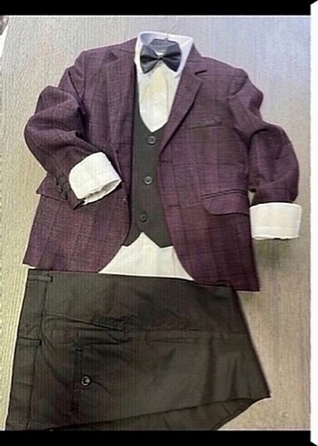 10 Yaş Beden bordo Renk Çocuk takım elbise 10 yaş takım sıfırdır