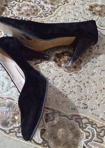 Siyah Süet Topuklu Kadın Stiletto - Görsel 2