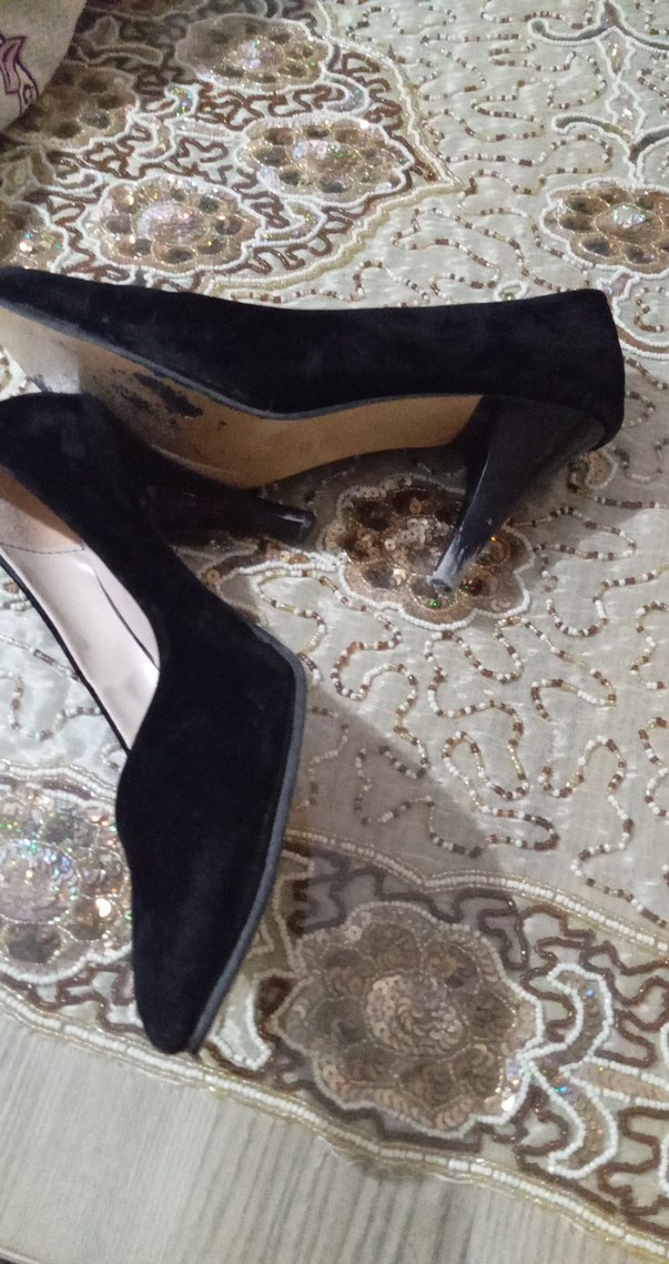 Siyah Süet Topuklu Kadın Stiletto - Görsel 2