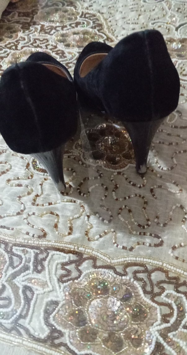 Siyah Süet Topuklu Kadın Stiletto - Görsel 3