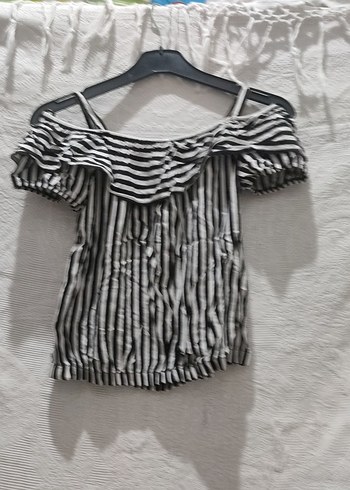 Kız Çocuk Zebra Desenli Fırfırlı Bluz