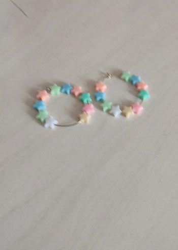 Diğer Pastel Renkli Boncuklu Mini Halka Küpe