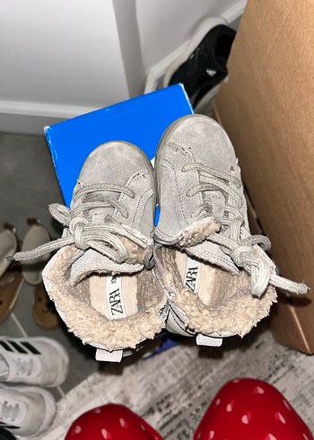 Gri Erkek Bebek Botları Velcro Bağcıklı