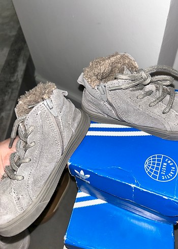 25 Beden gri Renk Gri Erkek Bebek Botları Velcro Bağcıklı