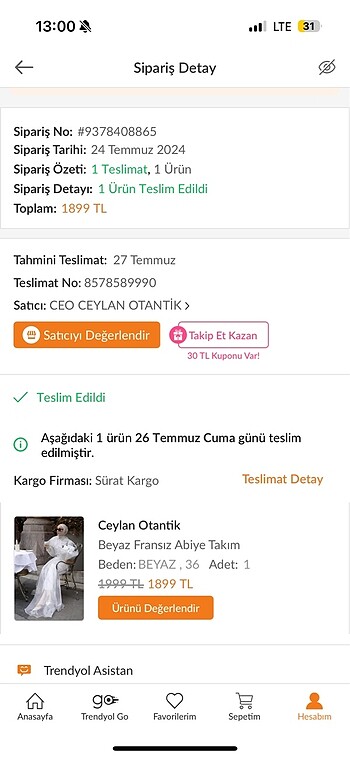 Diğer bir kere giyildi
