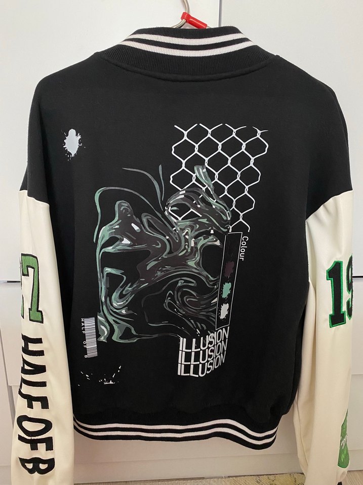 Siyah Düğmeli kolaj ceketi - Görsel 2