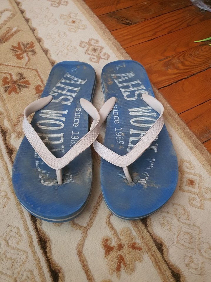 Mavi Bağcıklı Bohem erkek Terlikleri - Görsel 3