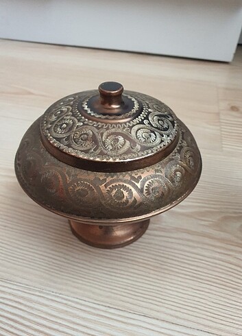 Bakır şamdan ve şekerlik  - Görsel 4