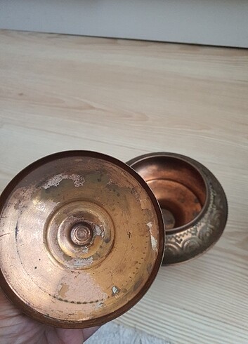 Bakır şamdan ve şekerlik  - Görsel 5