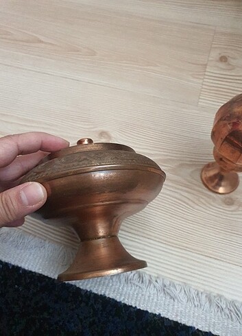 Bakır şamdan ve şekerlik  - Görsel 6