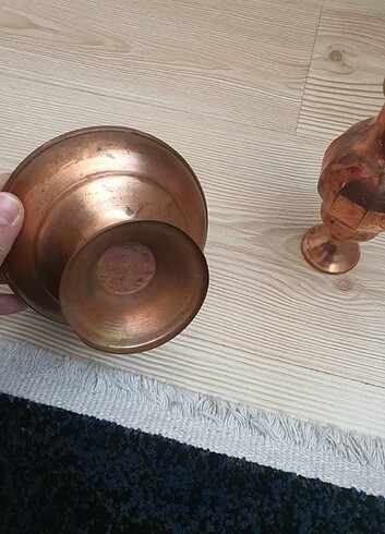 Bakır şamdan ve şekerlik  - Görsel 7