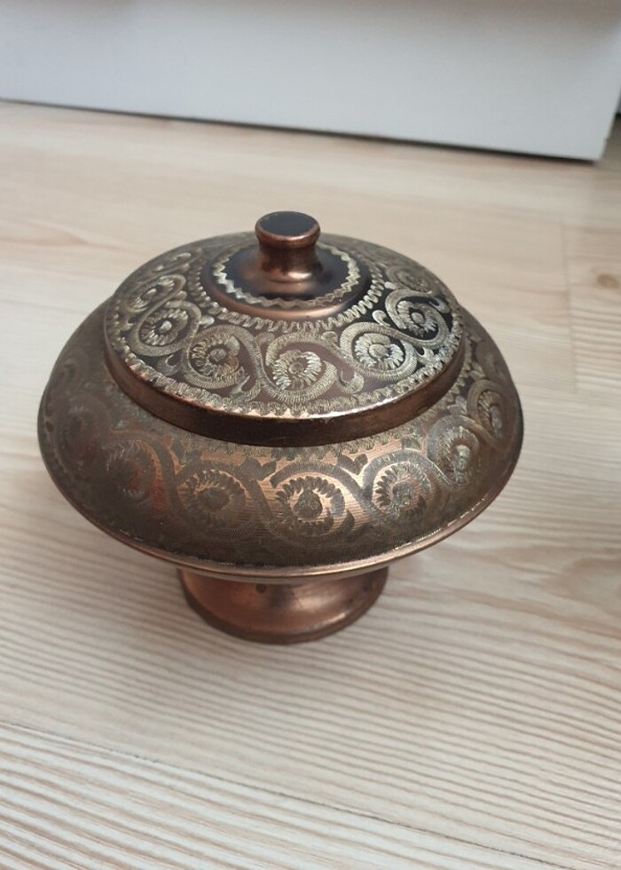 Bakır şamdan ve şekerlik  - Görsel 4