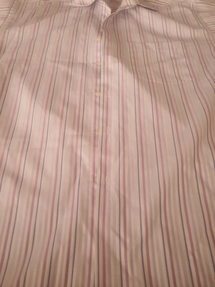 Beyaz Kısa Kollu Pamuklu Erkek Gömlek L beden - Görsel 2