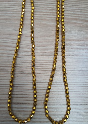 Altın Renkli Boncuklu Kadın Kolye - Görsel 2