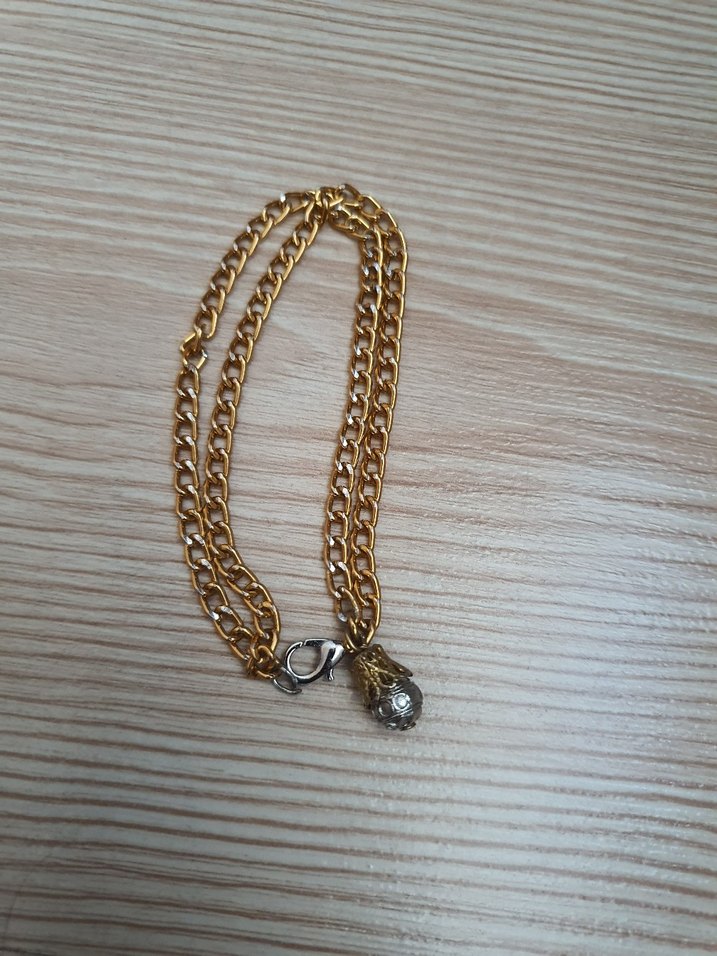 Altın Renkli Boncuklu Kadın Kolye - Görsel 3