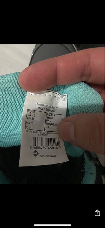 40,5 Beden gri Renk Decatlon kadın bot
