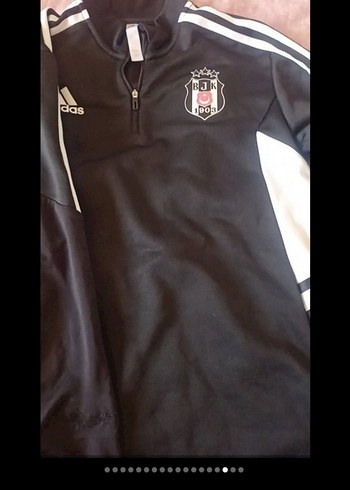 Siyah Adidas Beşiktaş Fermuarlı Sweatshirt - Görsel 5