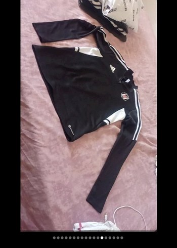 Siyah Adidas Beşiktaş Fermuarlı Sweatshirt - Görsel 3