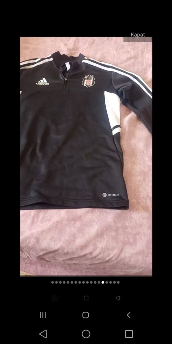 Siyah Adidas Beşiktaş Fermuarlı Sweatshirt - Görsel 4