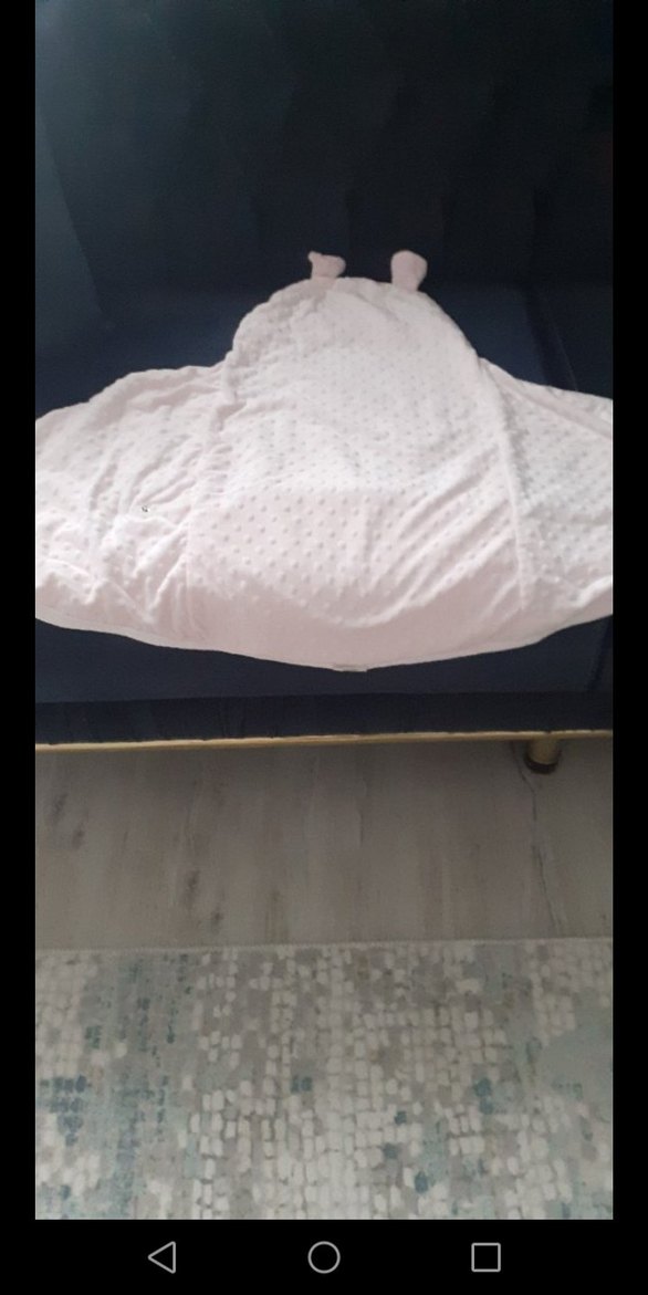 Pembe Kapüşonlu Bebek Battaniyesi - Görsel 4