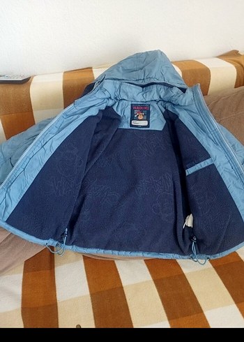 Kapüşonlu Kemerli Gri Erkek Çocuk Kot Ceket - Görsel 3