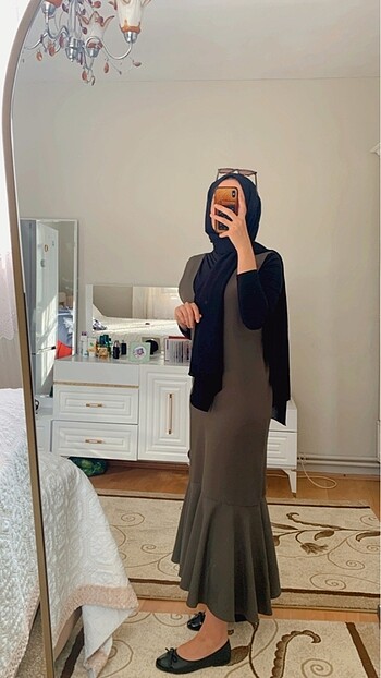 m Beden Haki Elbise