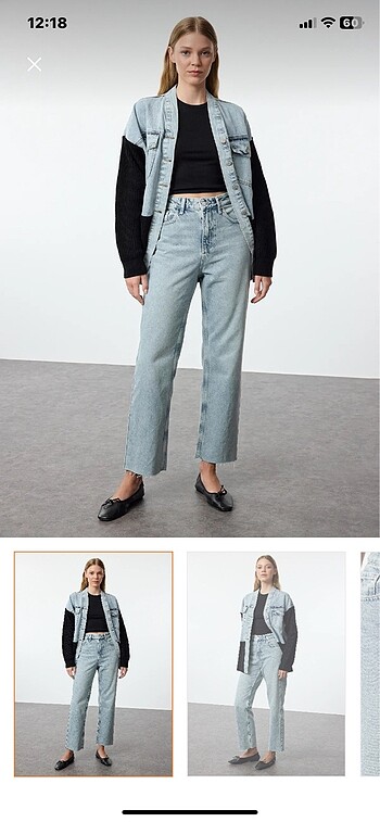 Trendyolmilla açık mavi yüksek bel jean