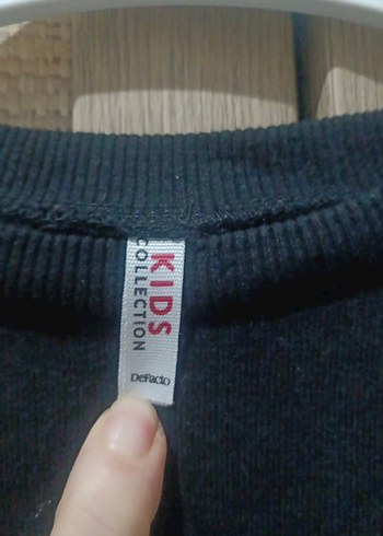 Siyah çocuk Uzun Kollu Sweatshirt - Görsel 2