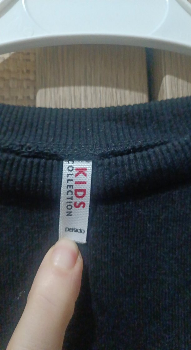 Siyah çocuk Uzun Kollu Sweatshirt - Görsel 2
