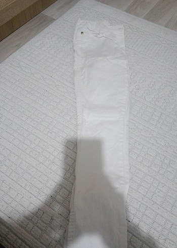 Beyaz Kemerli kız çocuk Keten Pantolon - Görsel 3