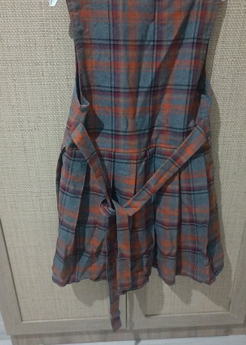 Düğmeli Kız Çocuk Gri Ekose Yelek - Görsel 3