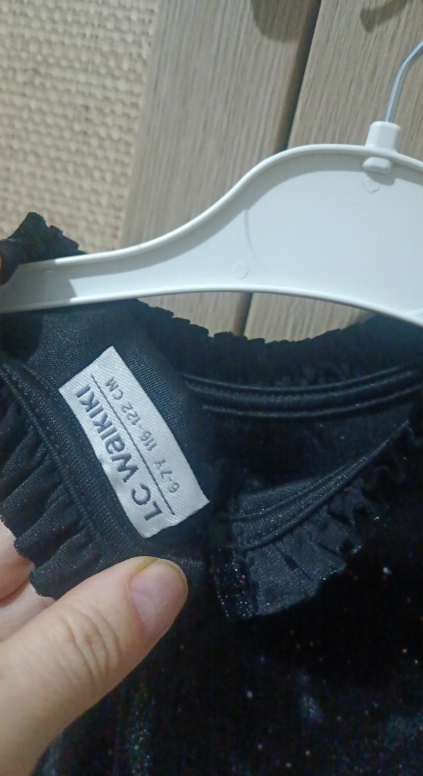 Kız Çocuk Siyah Parlak Kısa Kollu Elbise - Görsel 3