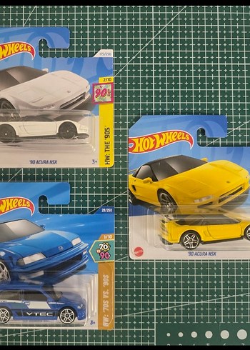3 lü Hot Wheels '90 Acura NSX Oyuncak Araba
