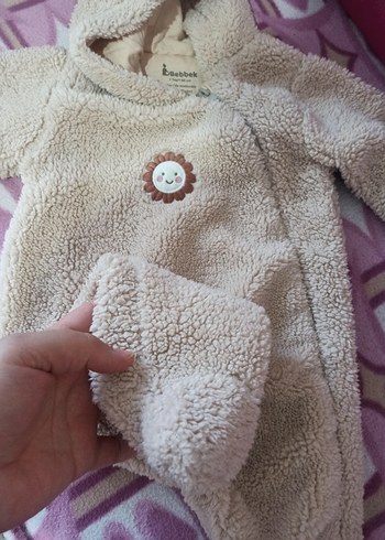 Kapüşonlu Kürklü Bebek Kız Tulumu - Görsel 4