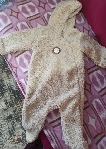 Kapüşonlu Kürklü Bebek Kız Tulumu - Görsel 2