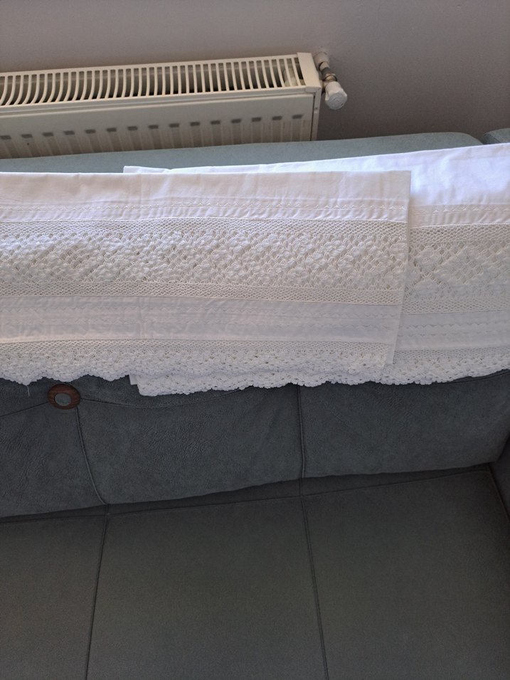 dantelli çarşaf takımı hiç kullanılmadı çift kişilik - Görsel 3