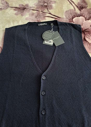 Düğmeli V Yaka erkek Triko yelek - Görsel 3