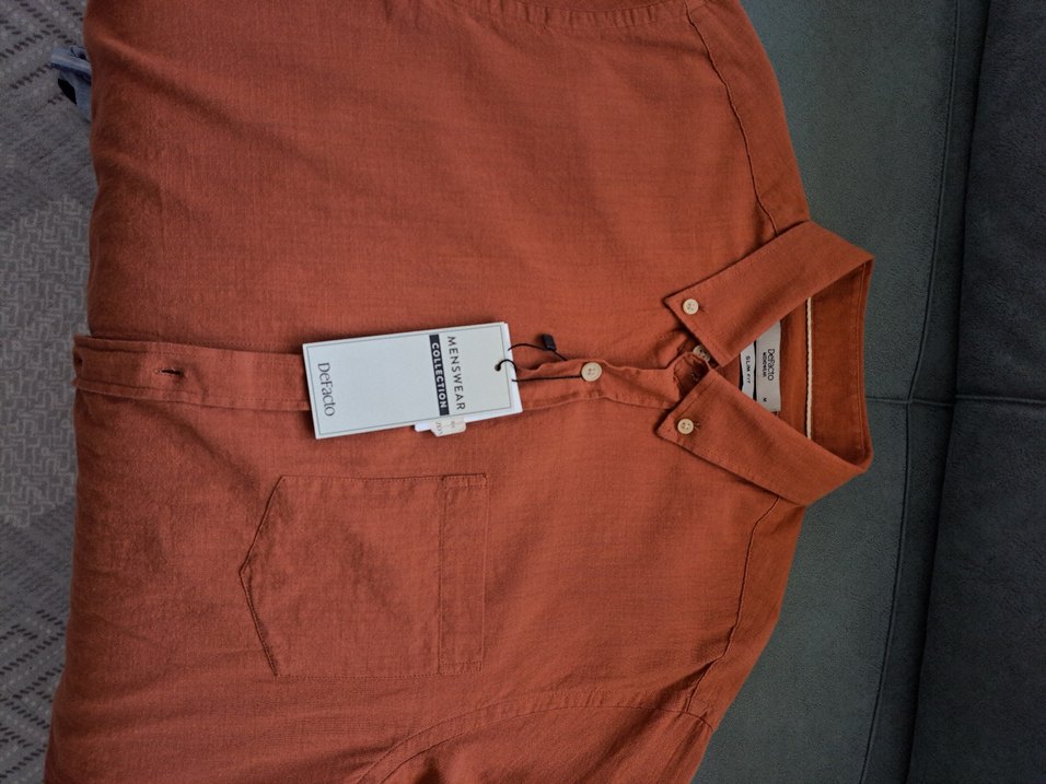 Erkek Kahverengi Düğmeli Gömlek - Görsel 2