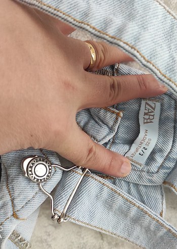 Gri Nakışlı Erkek Çocuk Kot Salopet - Görsel 2