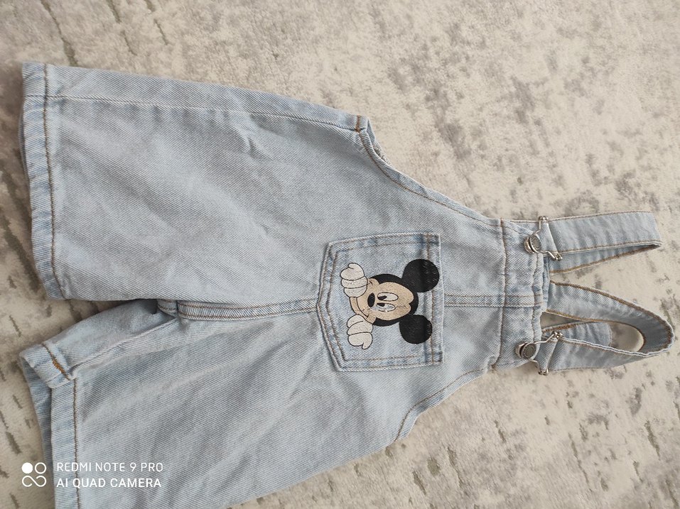 Gri Nakışlı Erkek Çocuk Kot Salopet - Görsel 4