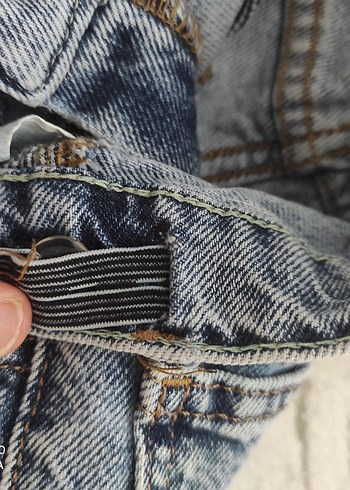 Gri çocuk Düğmeli Mini Denim Şort - Görsel 3