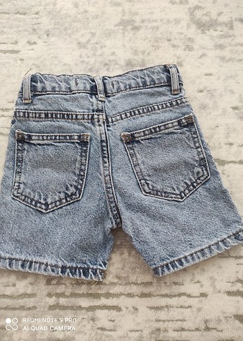 Gri çocuk Düğmeli Mini Denim Şort - Görsel 4
