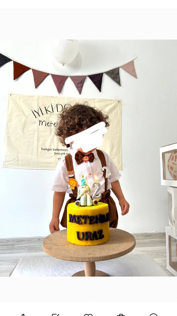 Kahverengi Çocuk kostüm salopet ve çorap papyon gomlek - Görsel 4