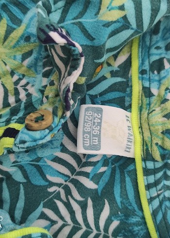 Renkli Tropikal Desenli Erkek Gömlek - Görsel 2