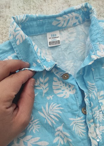 Erkek Çocuk Kısa Kollu Mavi Desenli Gömlek - Görsel 5