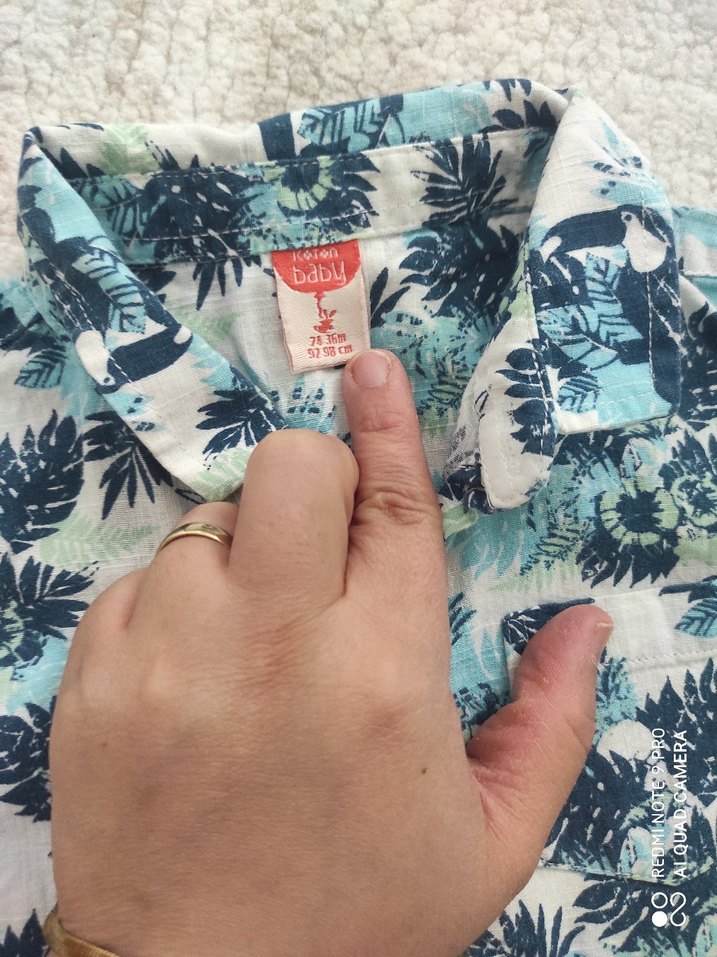 Erkek Çocuk Kısa Kollu Mavi Desenli Gömlek - Görsel 3