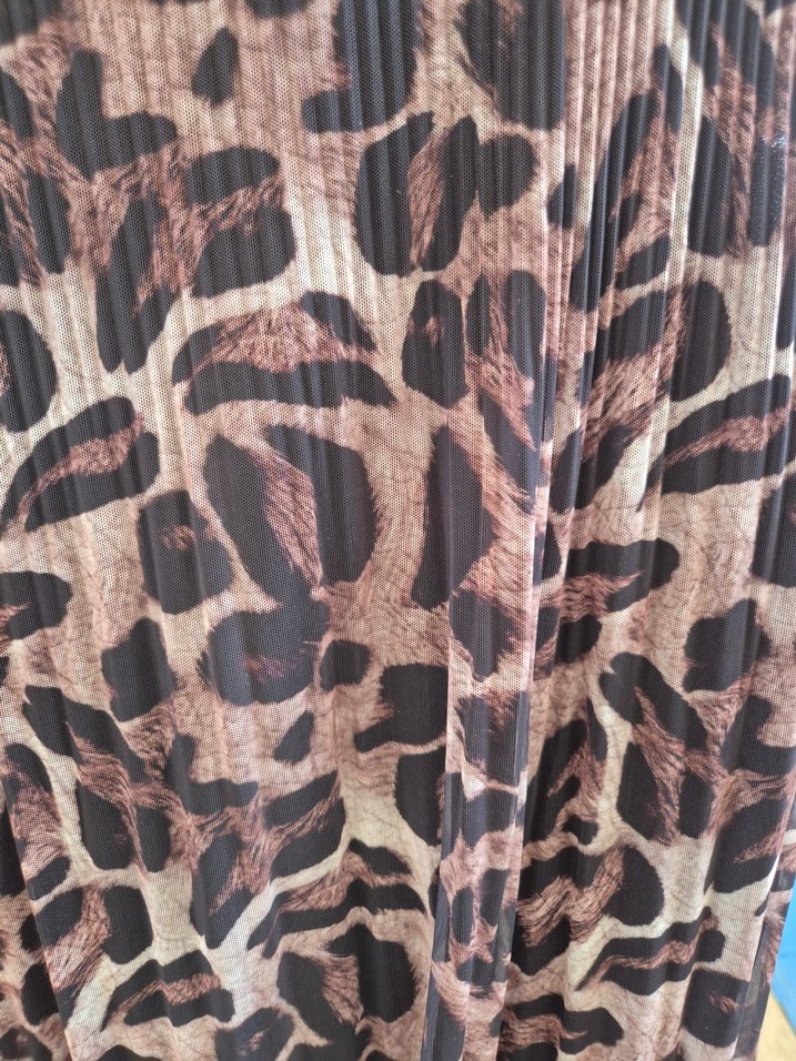 Kahverengi desenli leopar bluz - Görsel 3