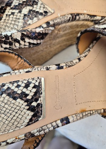 Yılan Desenli Platform Topuklu Kadın Sandalet Stradivaius - Görsel 5