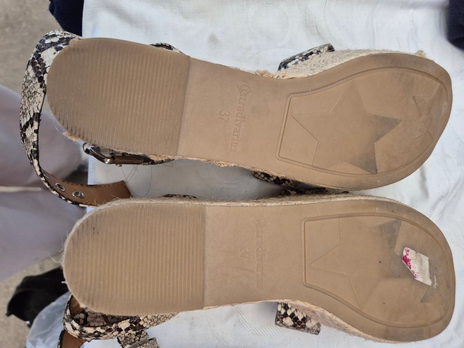 Yılan Desenli Platform Topuklu Kadın Sandalet Stradivaius - Görsel 4