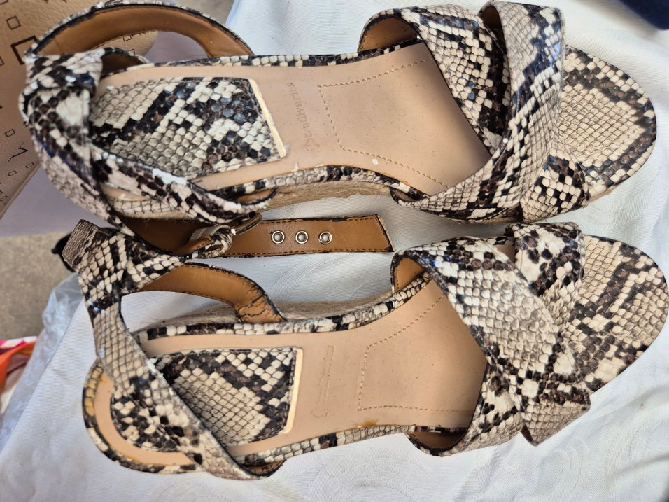 Yılan Desenli Platform Topuklu Kadın Sandalet Stradivaius - Görsel 2